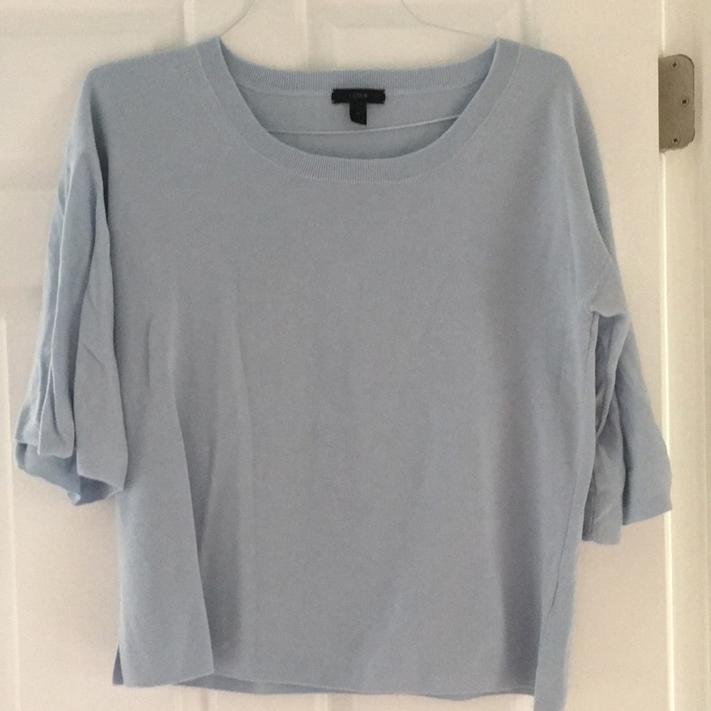 J Crew flutter sleeve sweater.